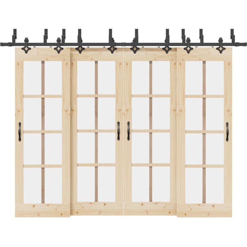 foto del prodotto vidaxl kit di binari per porte scorrevoli 305 cm acciaio nero