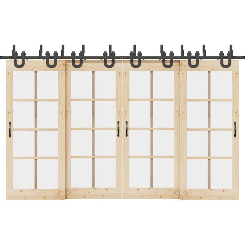 foto del prodotto vidaxl kit di binari per porte scorrevoli 366 cm acciaio nero