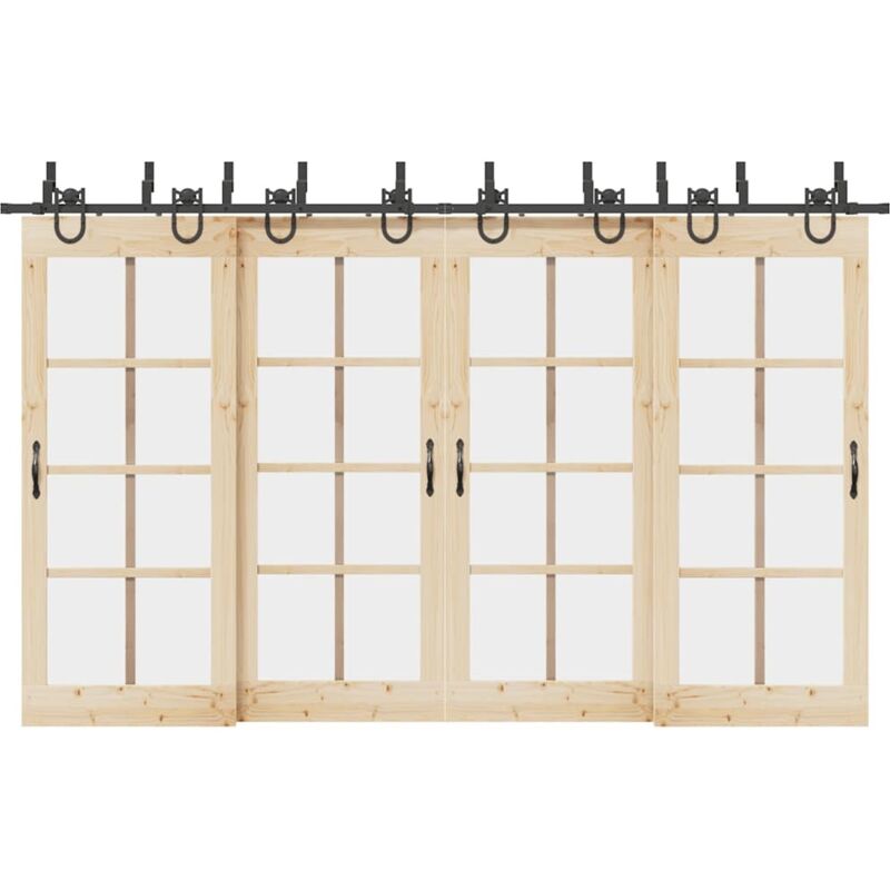 foto del prodotto vidaxl kit di binari per porte scorrevoli 366 cm acciaio nero