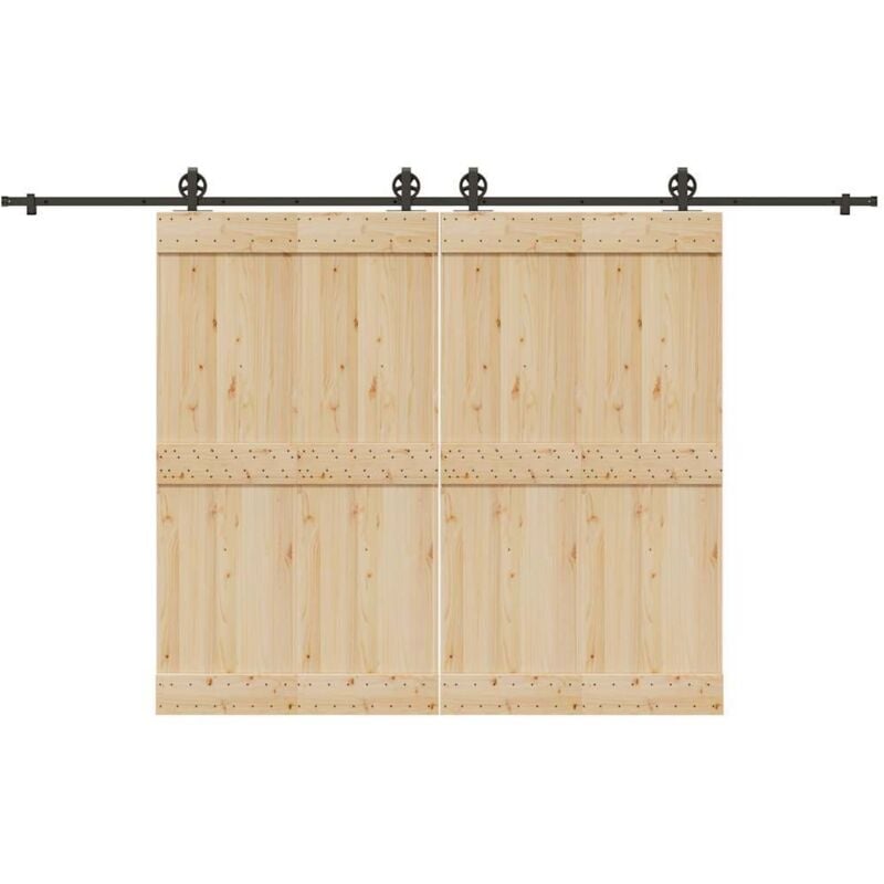foto del prodotto vidaxl - kit di binari per porte scorrevoli 366 cm acciaio nero