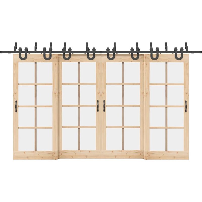 foto del prodotto vidaxl kit di binari per porte scorrevoli 400 cm acciaio nero