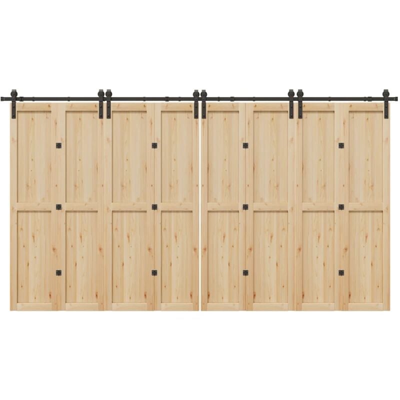 foto del prodotto vidaxl kit di binari per porte scorrevoli 400 cm acciaio nero