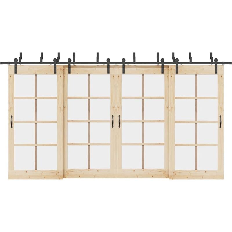 foto del prodotto vidaxl kit di binari per porte scorrevoli 427 cm acciaio nero