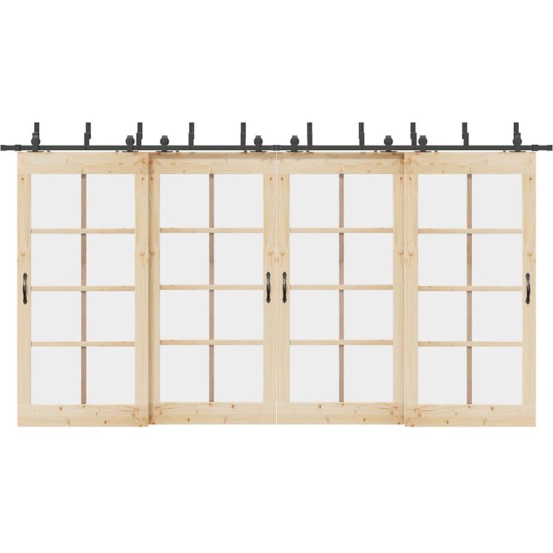 foto del prodotto vidaxl kit di binari per porte scorrevoli 427 cm acciaio nero