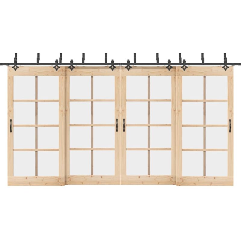 foto del prodotto vidaxl kit di binari per porte scorrevoli 427 cm acciaio nero