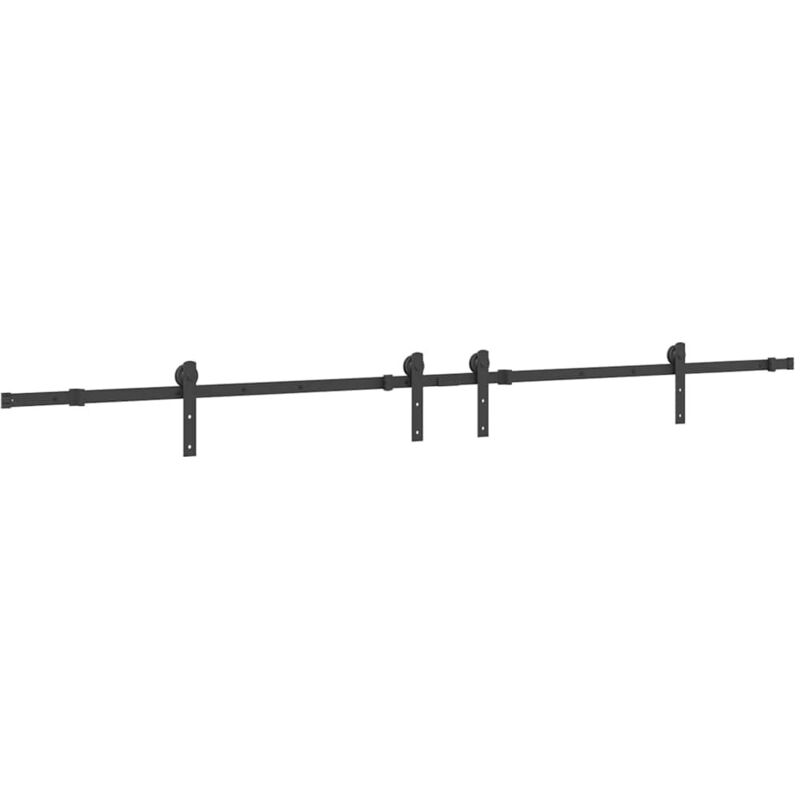 foto del prodotto vidaxl kit di binari per porte scorrevoli 427 cm acciaio nero