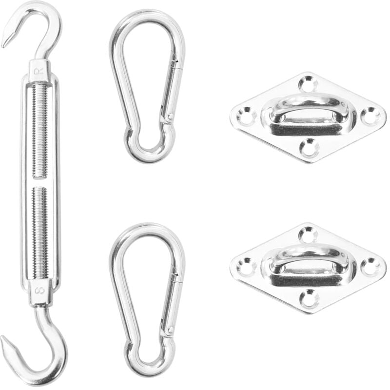 foto del prodotto vidaxl kit di fissaggio vela parasole 5 pz in acciaio inossidabile