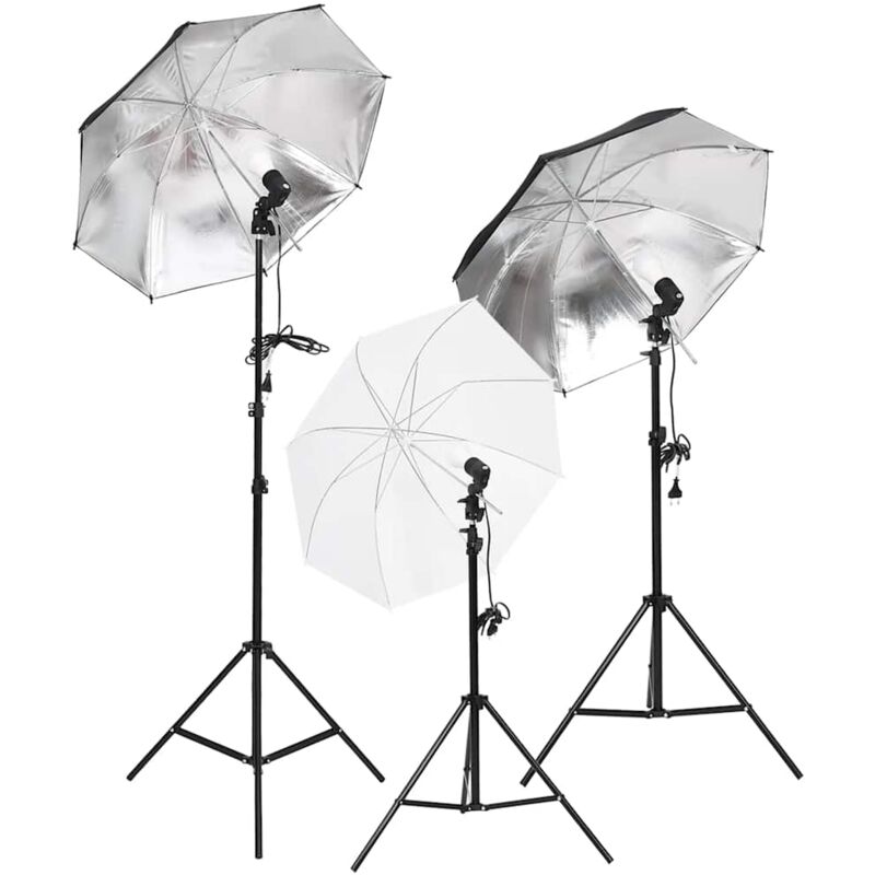 foto del prodotto vidaxl kit di illuminazione da studio con treppiedi e ombrelli