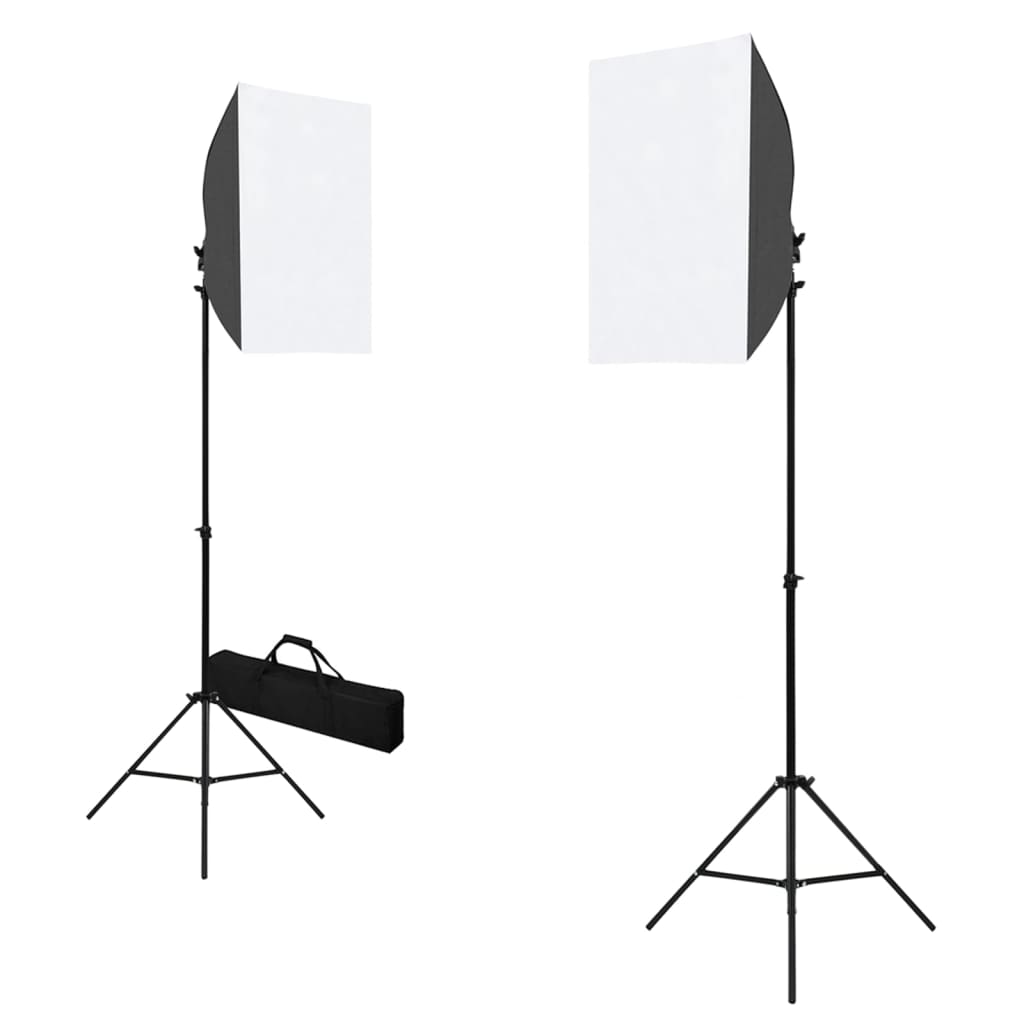 foto del prodotto vidaxl kit per studio fotografico con luci softbox e fondale