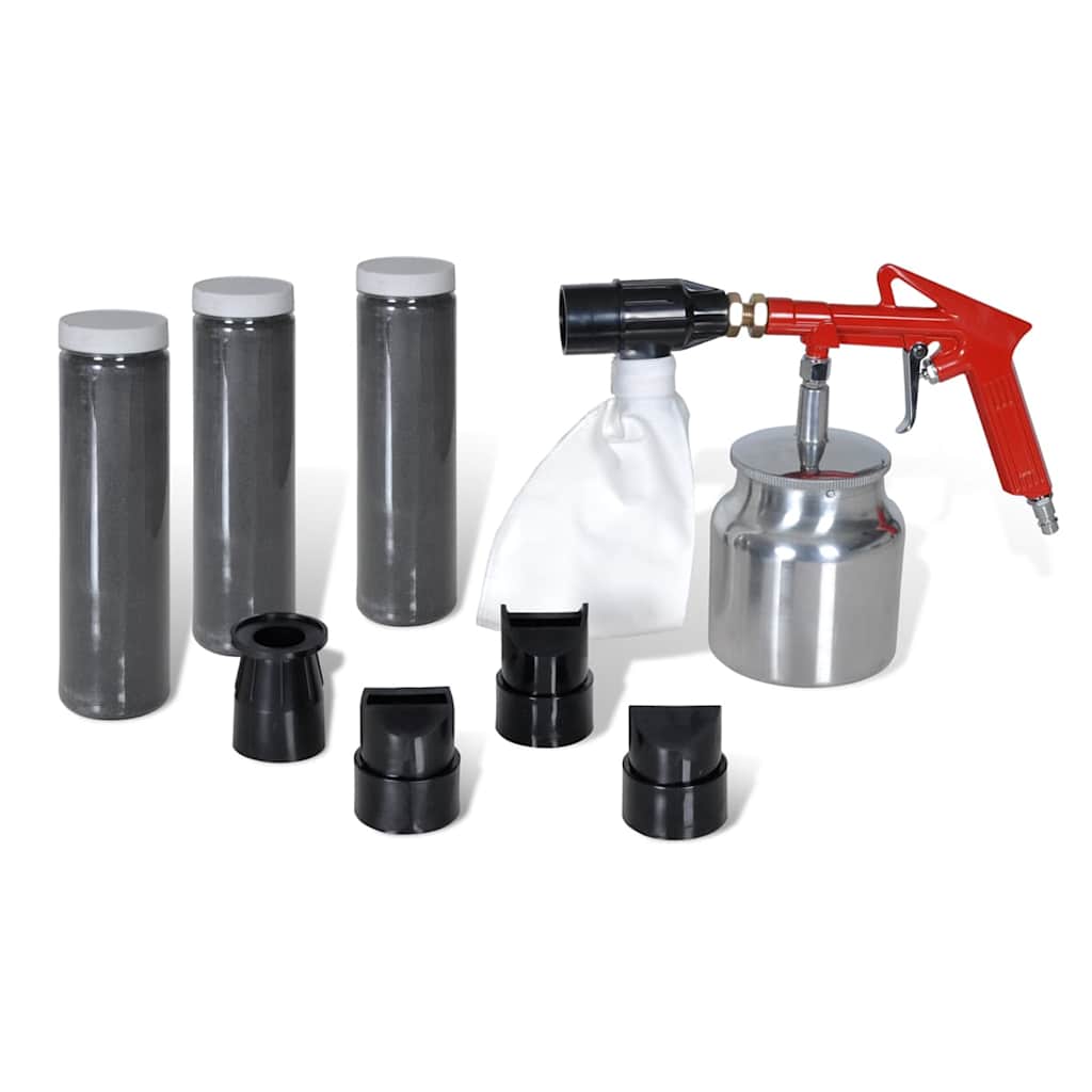 foto del prodotto vidaxl kit sabbiatura ad aria 3 bottiglie di sabbie 4 pz ugelli