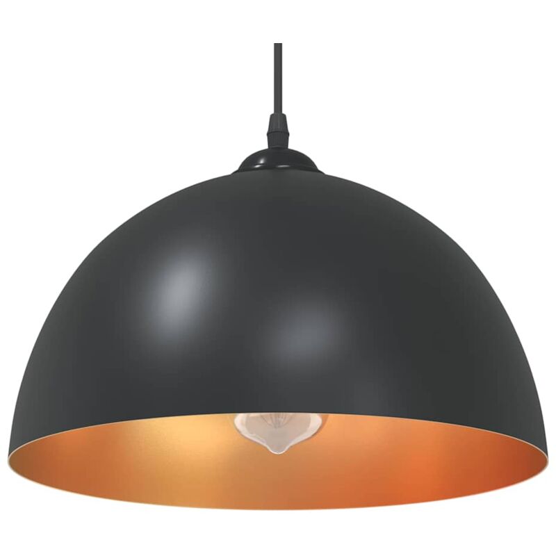 foto del prodotto vidaxl lampada a sospensione 2 pz regolabile e27 nero 30 cm metallo