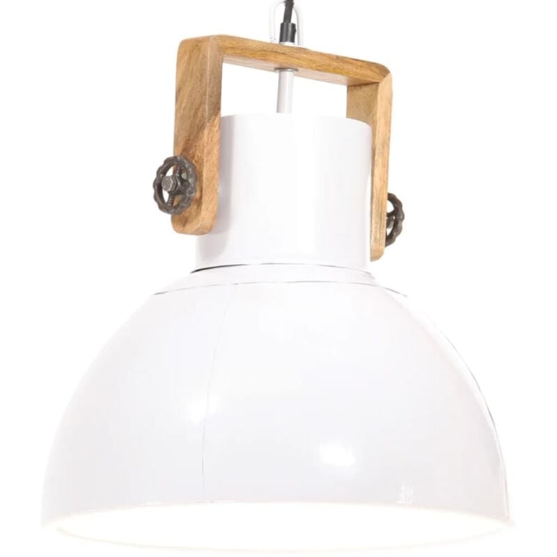 foto del prodotto vidaxl lampada a sospensione industriale 25 w bianca rotonda 40 cm e27