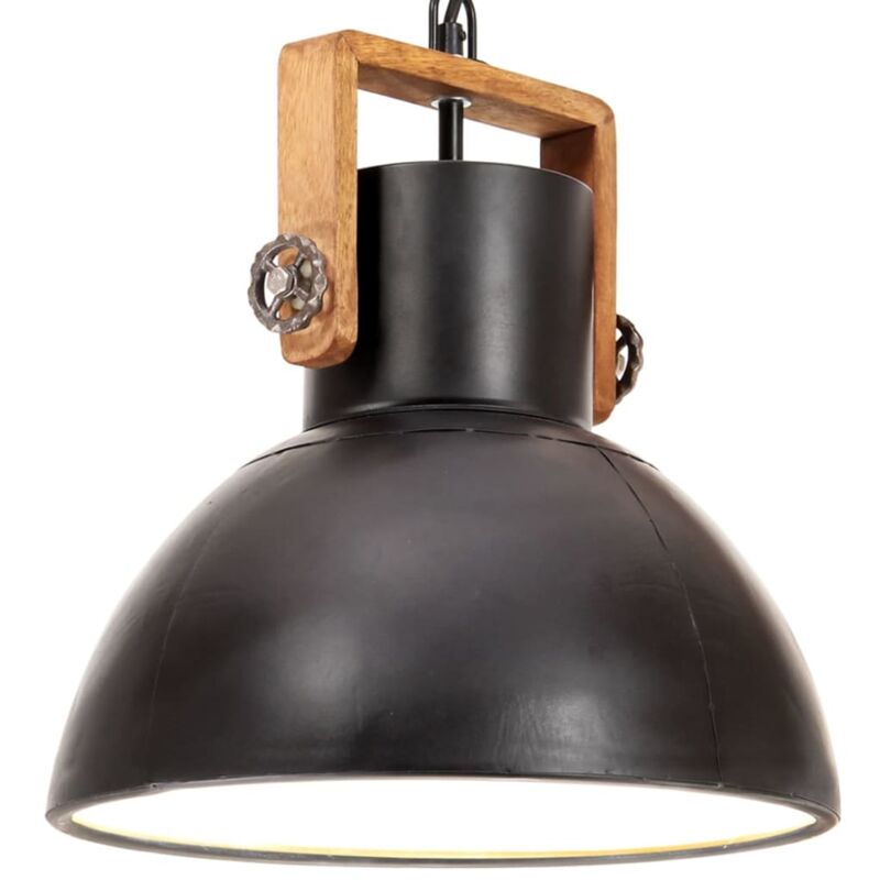 foto del prodotto vidaxl lampada a sospensione industriale 25 w nera rotonda 30 cm e27