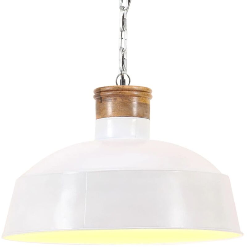 foto del prodotto vidaxl lampada a sospensione industriale 32 cm bianca e27