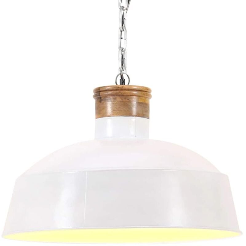 foto del prodotto vidaxl lampada a sospensione industriale 42 cm bianca e27