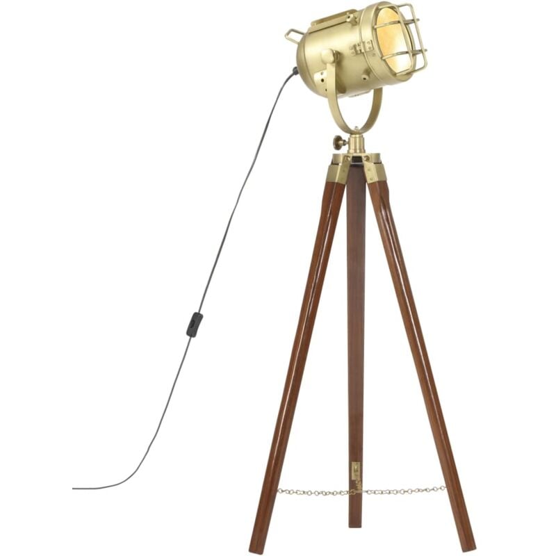 foto del prodotto vidaxl lampada a treppiede a pavimento legno massello di mango 97 cm