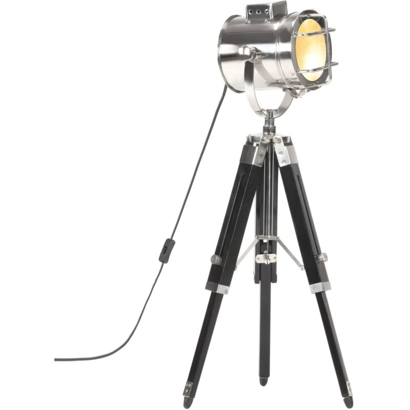 foto del prodotto vidaxl lampada a treppiede a pavimento nera in legno di mango 69 cm