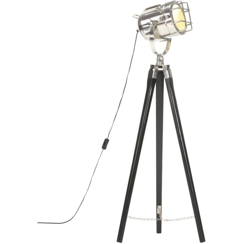 foto del prodotto vidaxl lampada a treppiede a pavimento nera in legno di mango 97 cm
