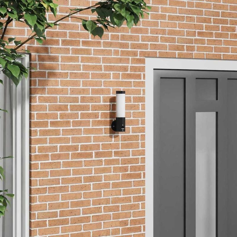 foto del prodotto vidaxl lampada da parete da esterno con sensore nero acciaio inossidabile ip44