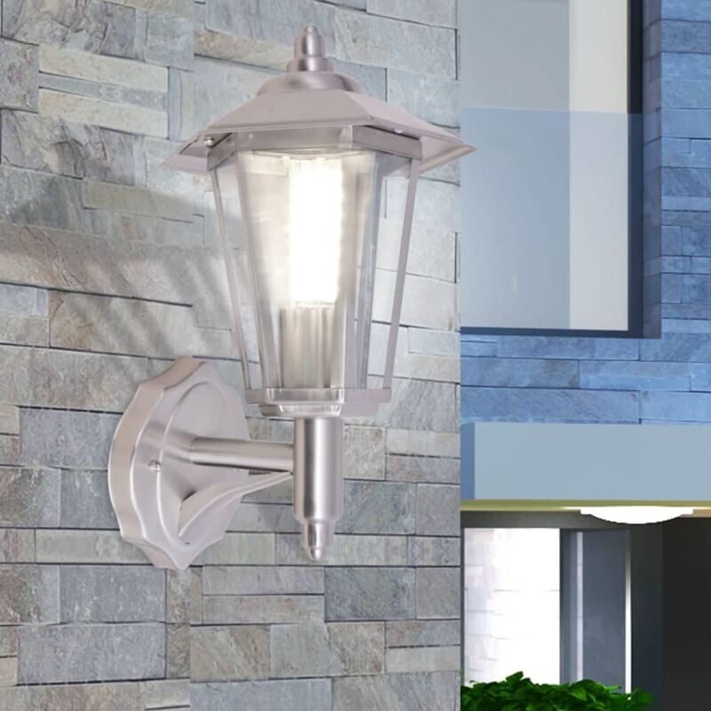 foto del prodotto vidaxl lampada da parete per esterno in acciaio inox