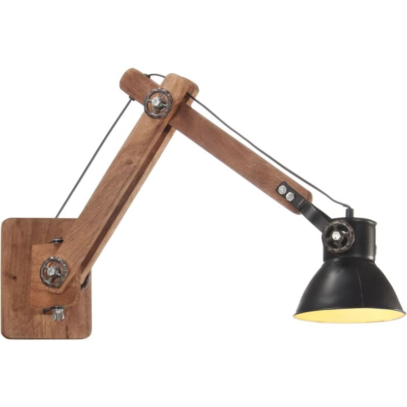 foto del prodotto vidaxl lampada da parete stile industriale rotonda e27 vari colori colore nero e marrone