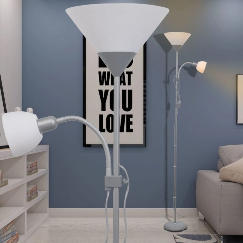 foto del prodotto vidaxl lampada da pavimento grigia