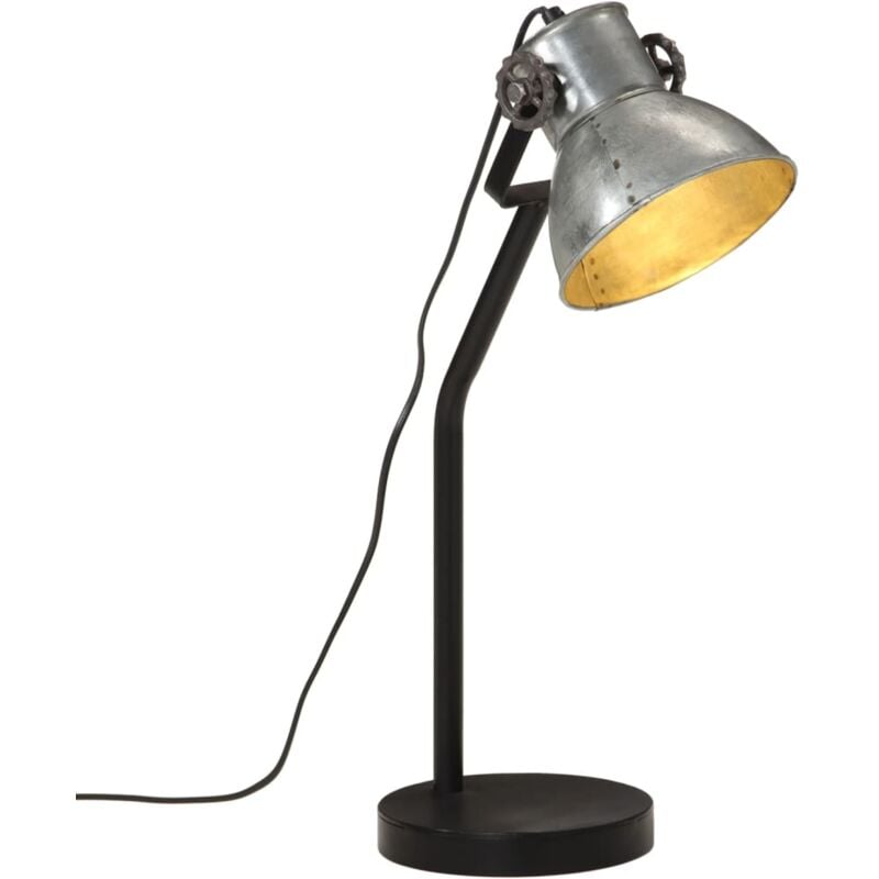 foto del prodotto vidaxl lampada da scrivania 25 w argento vintage 17x17x60 cm e27