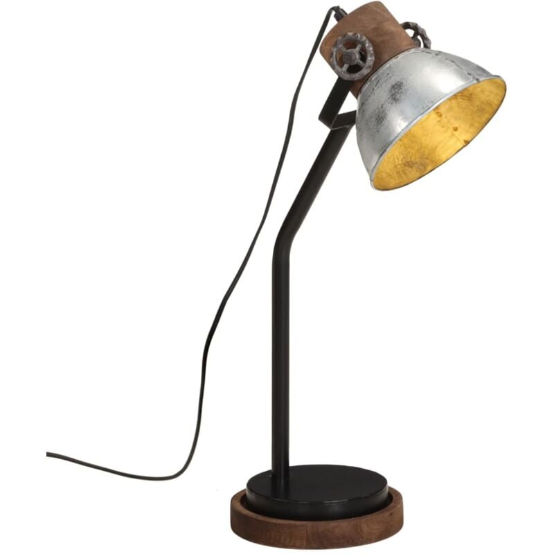 foto del prodotto vidaxl lampada da scrivania 25 w argento vintage 18x18x60 cm e27 769457