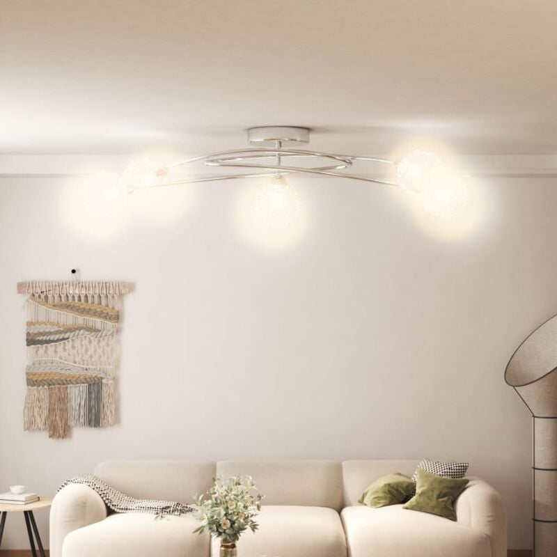foto del prodotto vidaxl lampada da soffitto con paralumi in rete per 5 luci led g9