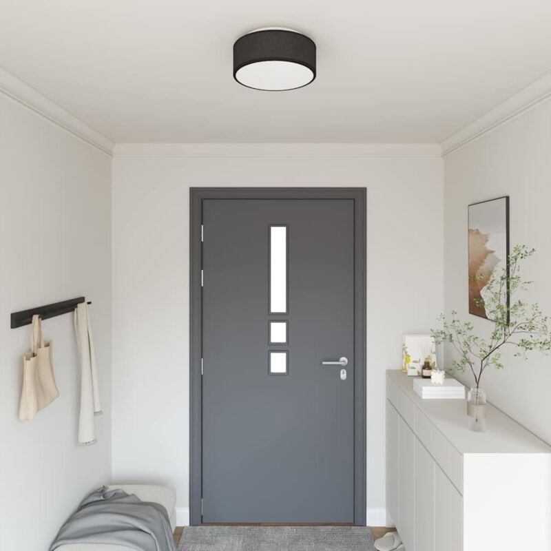 foto del prodotto vidaxl lampada da soffitto flush mount nera 30 cm in tessuto con attacco e27