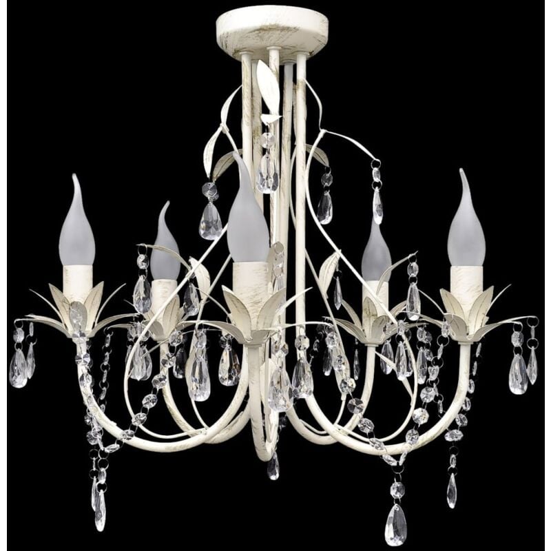 foto del prodotto vidaxl lampada da soffitto lampadario in cristallo con 5 portalampade 207237
