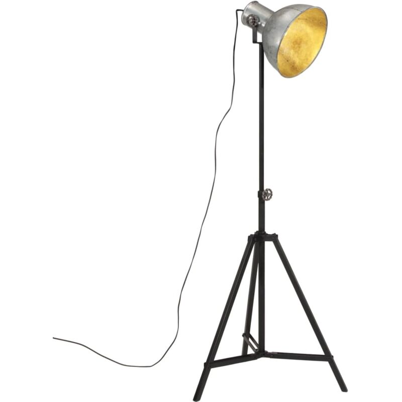 foto del prodotto vidaxl lampada da terra 25 w argento vintage 61x61x90 150 cm e27