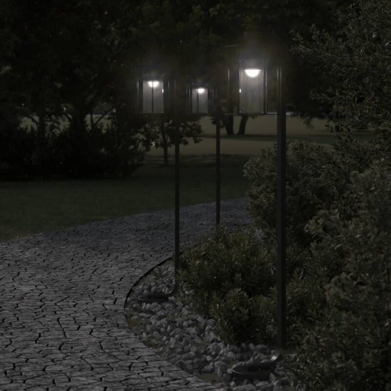 foto del prodotto vidaxl lampada da terra per esterni argento 100 cm in acciaio inox