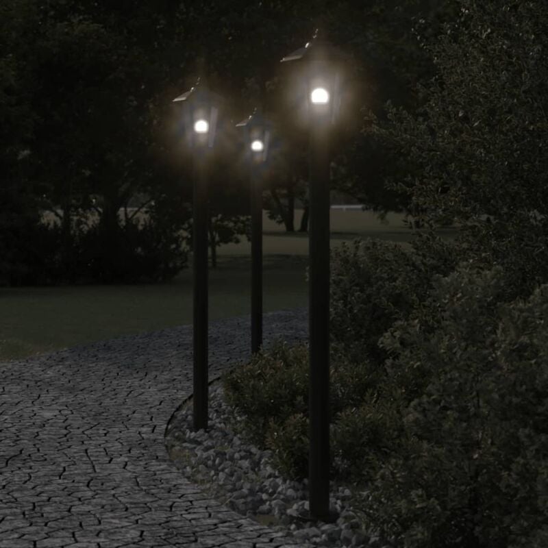 foto del prodotto vidaxl lampada da terra per esterni argento 120 cm in acciaio inox