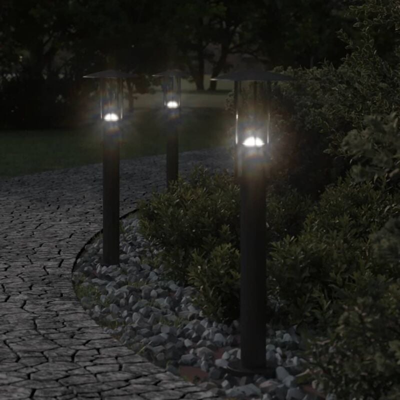 foto del prodotto vidaxl lampada da terra per esterni nera 60 cm in acciaio inox