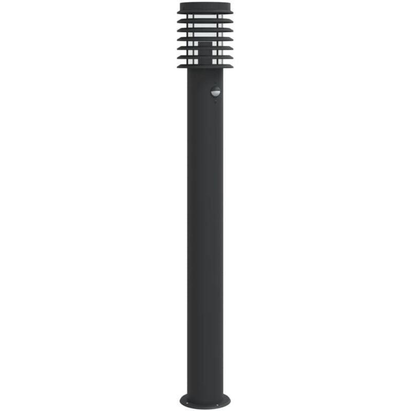 foto del prodotto vidaxl lampada da terra per esterni sensore nera 110 cm in acciaio