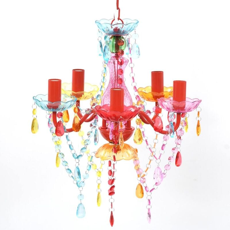 immagine 0 del prodotto vidaxl lampada in cristallo a 5 lampadine stile classico vari colori colore multicolore