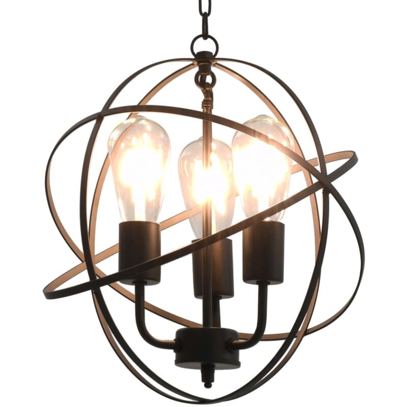 foto del prodotto vidaxl lampada sferica a sospensione nera 3 lampadine e27