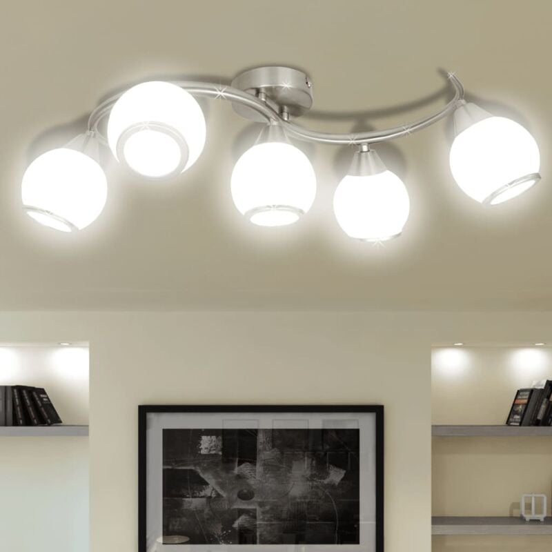immagine 0 del prodotto vidaxl lampada soffitto con paralumi in vetro tubi a onda e14 vari modelli modelli 5 lampadine