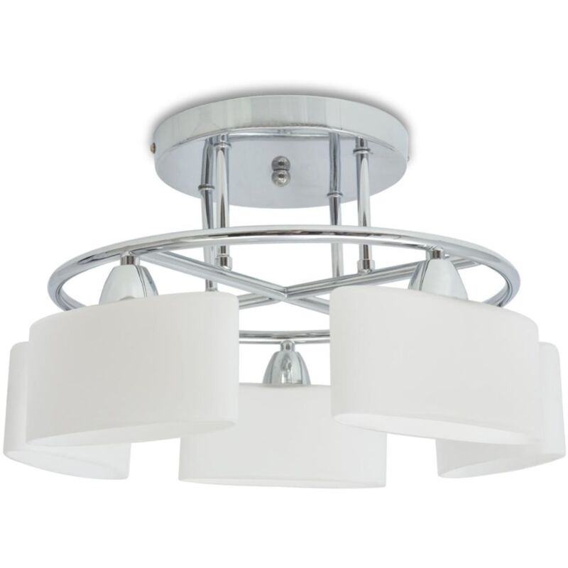foto del prodotto vidaxl - lampada soffitto paralumi elissoidi vetro 5 lampadine e14 200 w