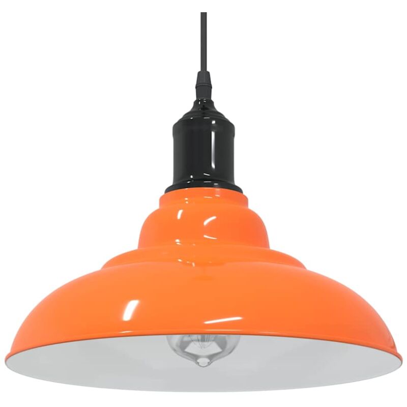 foto del prodotto vidaxl lampada sospensione regolabile e27 arancio lucido 31cm metallo