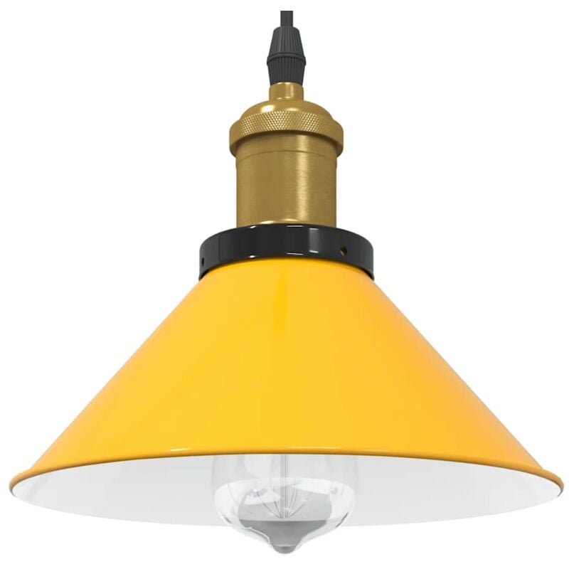 foto del prodotto vidaxl lampada sospensione regolabile e27 giallo lucido 22 cm metallo