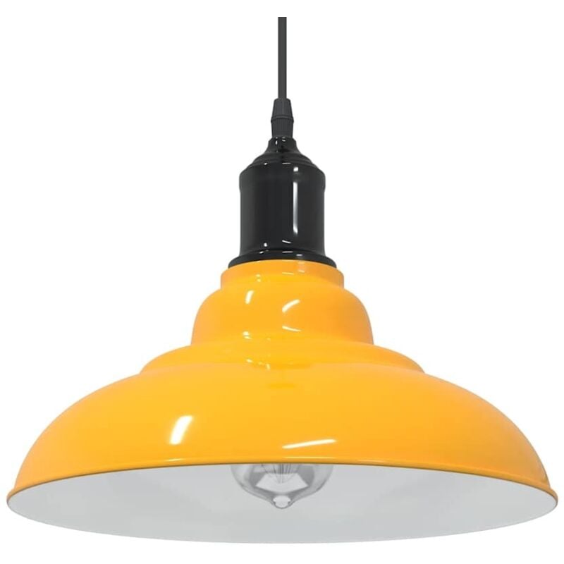 foto del prodotto vidaxl lampada sospensione regolabile e27 giallo lucido 31 cm metallo
