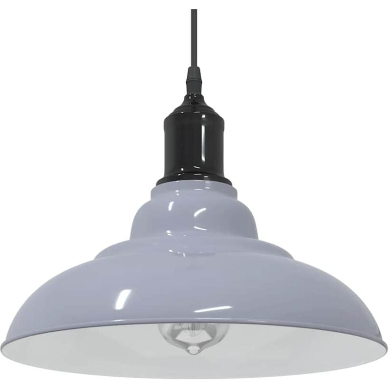 foto del prodotto vidaxl lampada sospensione regolabile e27 grigio lucido 31 cm metallo