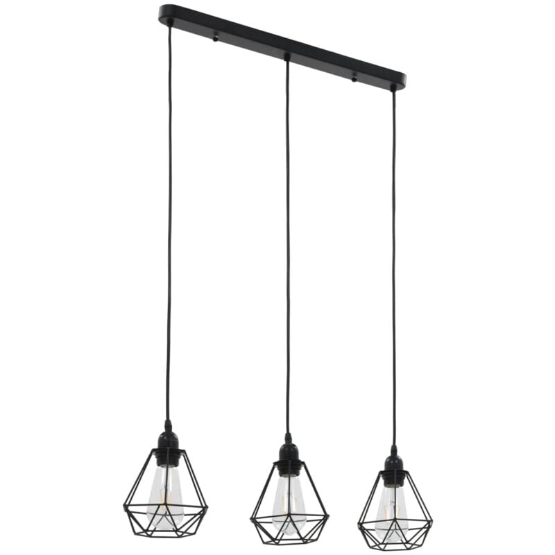 foto del prodotto vidaxl lampadario con design diamante nero 3 lampadine e27