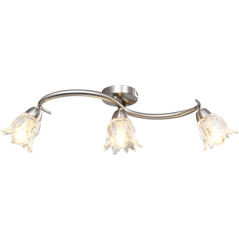 foto del prodotto vidaxl lampadario con paralumi in vetro per 3 lampadine e14 tulipano