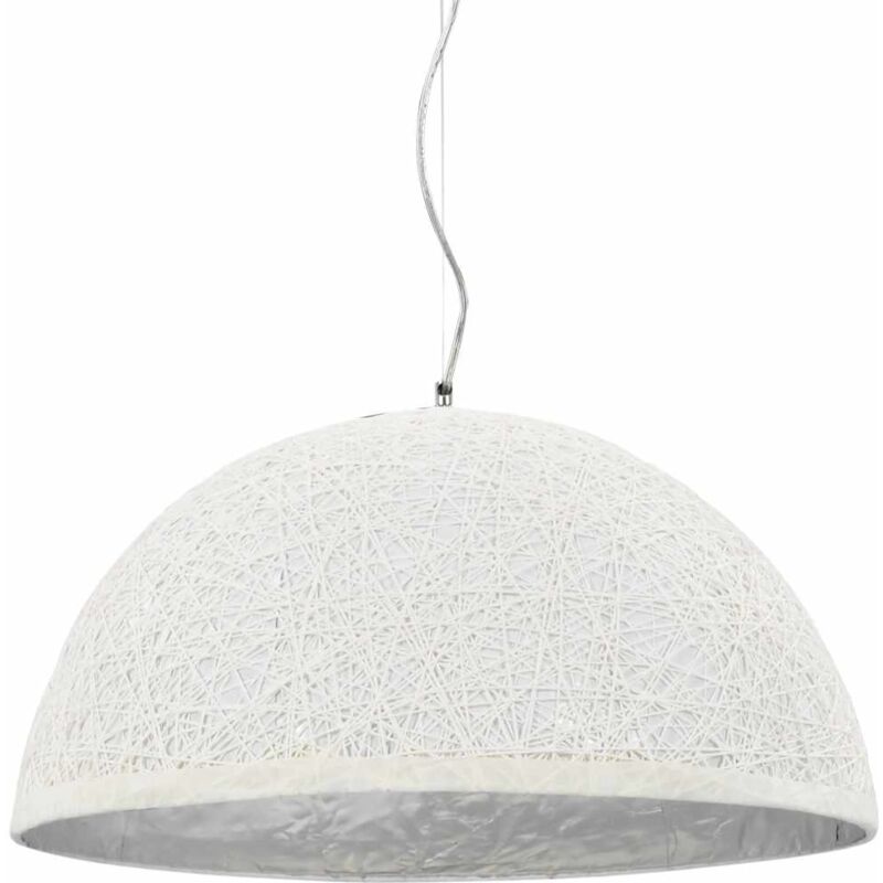 foto del prodotto vidaxl lampadario da soffitto bianco e argento 50 cm e27