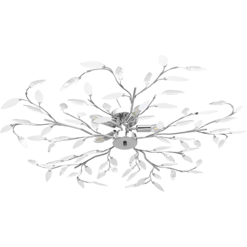 immagine 0 del prodotto vidaxl lampadario foglie e bracci in cristallo acrilico 5 e14 bianco