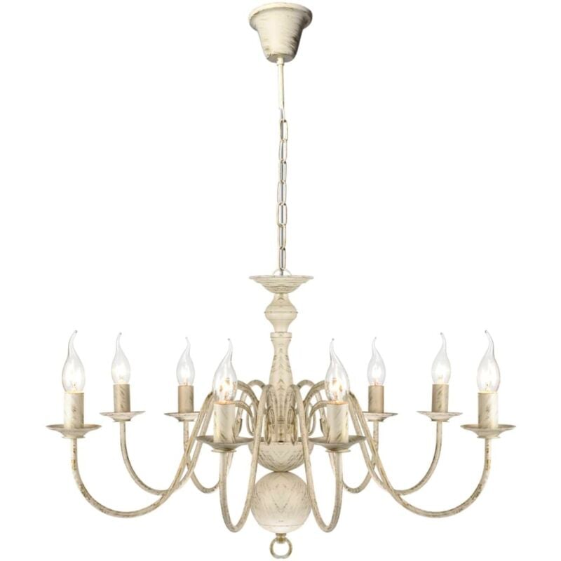 foto del prodotto vidaxl lampadario stile antico in metallo 8 lampadine e14 vari colori colore bianco