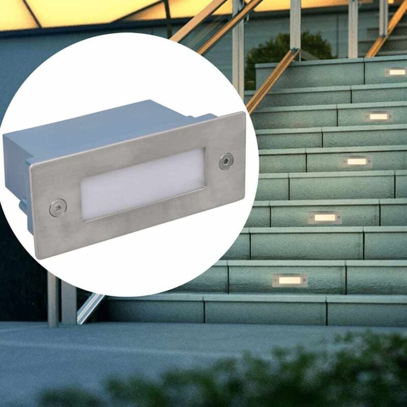 foto del prodotto vidaxl lampade da incasso a led 2 pz per scale 44x111x56 mm